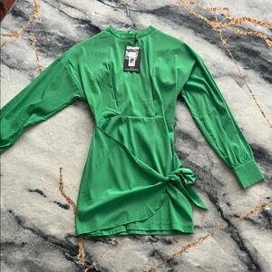 PrettyLittleThing Green Mini Dress